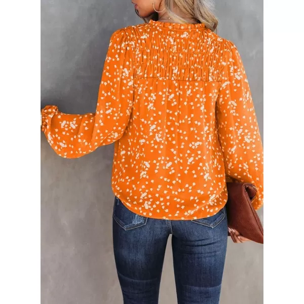 Dokotoo Women's Casual V Neck Alicia Floral Print Smocked Short Sleeve Chiffon Blouses Bohemian Top Shirts