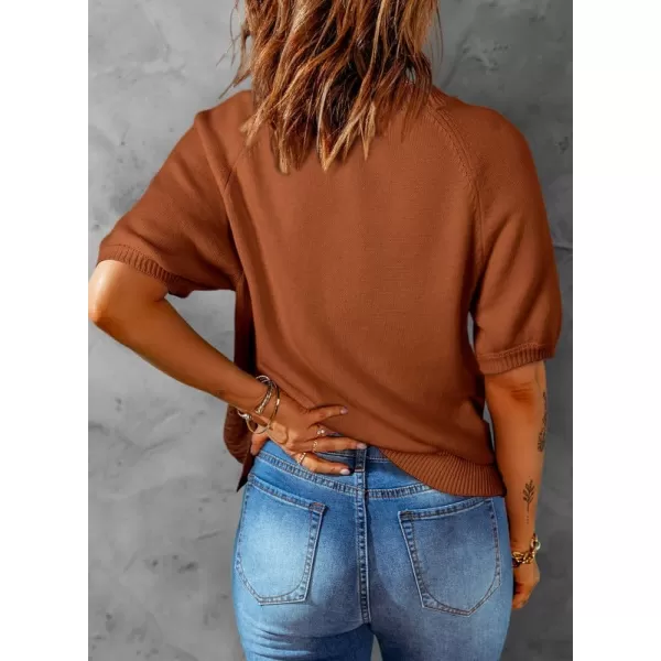 Dokotoo Womens Summer Tops 2024 Trendy V Neck Hollow Out Cropped Button Down Shirts Puff Sleeves Blouses