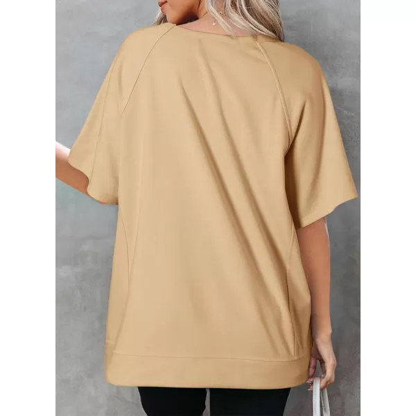 Dokotoo Oversized T Shirts for Women Crewneck Short Sleeve Casual Summer Tops Lightweight Loose High Low Blouse