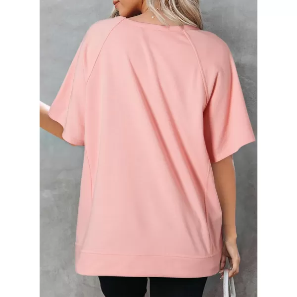 Dokotoo Oversized T Shirts for Women Crewneck Short Sleeve Casual Summer Tops Lightweight Loose High Low Blouse