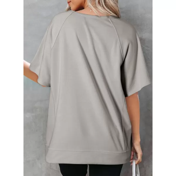 Dokotoo Oversized T Shirts for Women Crewneck Short Sleeve Casual Summer Tops Lightweight Loose High Low Blouse