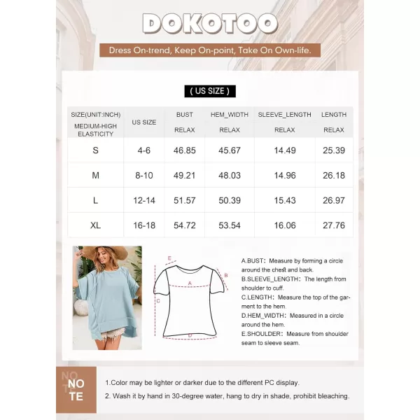 Dokotoo Oversized T Shirts for Women Crewneck Short Sleeve Casual Summer Tops Lightweight Loose High Low Blouse