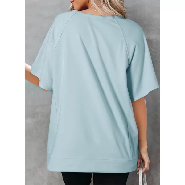 Dokotoo Oversized T Shirts for Women Crewneck Short Sleeve Casual Summer Tops Lightweight Loose High Low Blouse