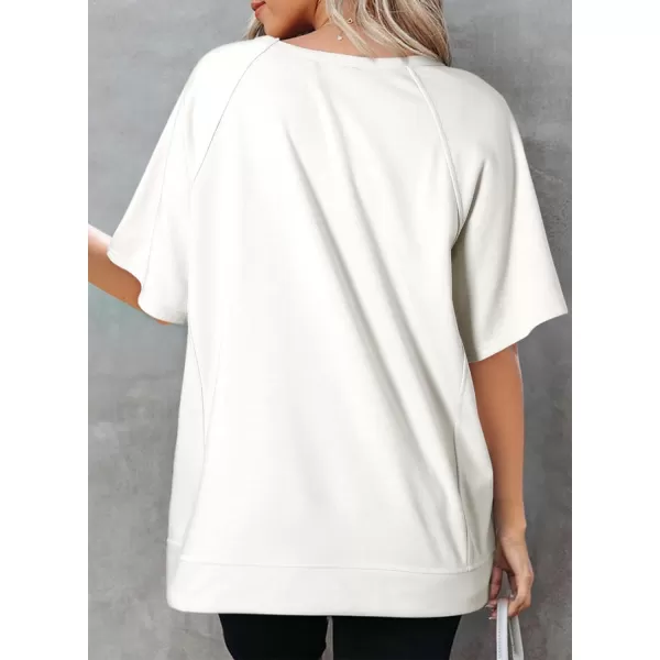 Dokotoo Oversized T Shirts for Women Crewneck Short Sleeve Casual Summer Tops Lightweight Loose High Low Blouse
