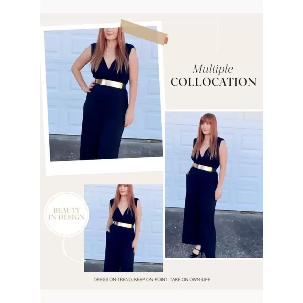 Dokotoo Sleeveless Jumpsuit V Neck Elegant for Womens Dressy Casual 2024 One Piece Romper Outfits