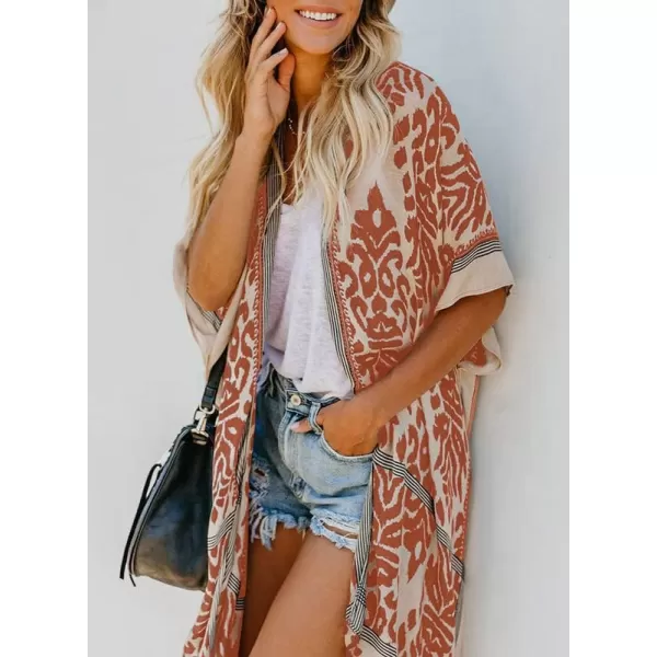 Dokotoo Womens 2024 Summer Beach Hawaiian Vacation Long Kimono Cardigans Swimsuits Cover ups