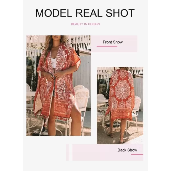 Dokotoo Womens 2024 Summer Beach Hawaiian Vacation Long Kimono Cardigans Swimsuits Cover ups