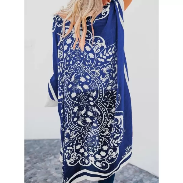 Dokotoo Womens 2024 Summer Beach Hawaiian Vacation Long Kimono Cardigans Swimsuits Cover ups