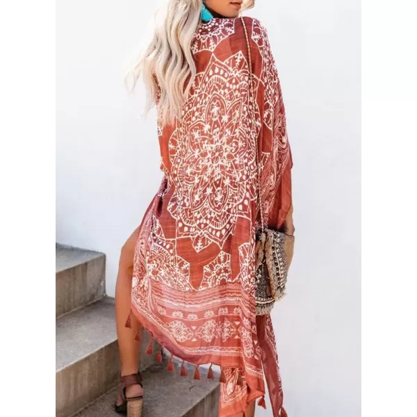 Dokotoo Womens 2024 Summer Beach Hawaiian Vacation Long Kimono Cardigans Swimsuits Cover ups