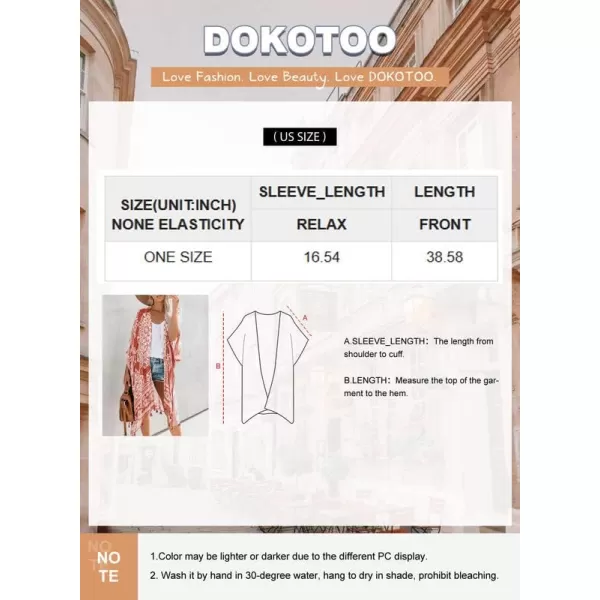 Dokotoo Womens 2024 Summer Beach Hawaiian Vacation Long Kimono Cardigans Swimsuits Cover ups