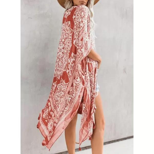 Dokotoo Womens 2024 Summer Beach Hawaiian Vacation Long Kimono Cardigans Swimsuits Cover ups