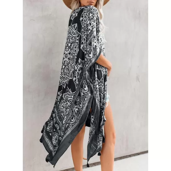 Dokotoo Womens 2024 Summer Beach Hawaiian Vacation Long Kimono Cardigans Swimsuits Cover ups