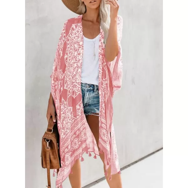 Dokotoo Womens 2024 Summer Beach Hawaiian Vacation Long Kimono Cardigans Swimsuits Cover ups