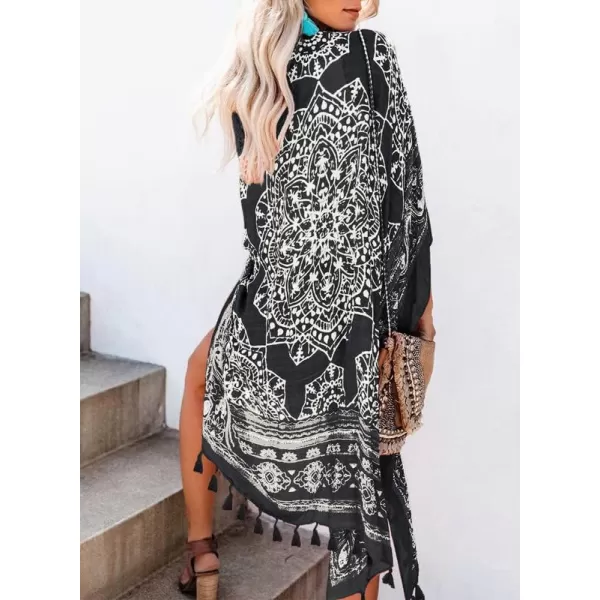 Dokotoo Womens 2024 Summer Beach Hawaiian Vacation Long Kimono Cardigans Swimsuits Cover ups