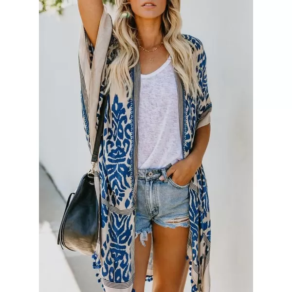 Dokotoo Womens 2024 Summer Beach Hawaiian Vacation Long Kimono Cardigans Swimsuits Cover ups