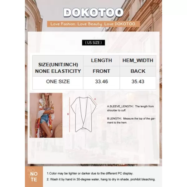 Dokotoo Womens 2024 Summer Beach Hawaiian Vacation Long Kimono Cardigans Swimsuits Cover ups