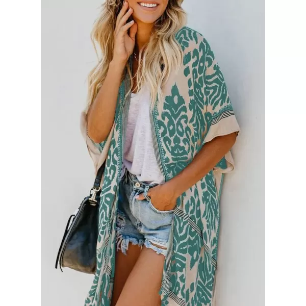 Dokotoo Womens 2024 Summer Beach Hawaiian Vacation Long Kimono Cardigans Swimsuits Cover ups