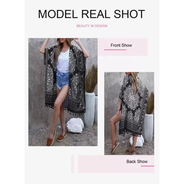 Dokotoo Womens 2024 Summer Beach Hawaiian Vacation Long Kimono Cardigans Swimsuits Cover ups