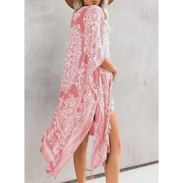 Dokotoo Womens 2024 Summer Beach Hawaiian Vacation Long Kimono Cardigans Swimsuits Cover ups