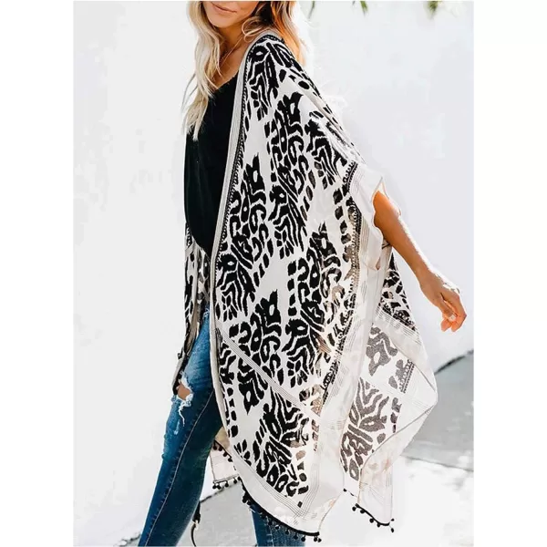 Dokotoo Womens 2024 Summer Beach Hawaiian Vacation Long Kimono Cardigans Swimsuits Cover ups