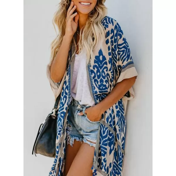 Dokotoo Womens 2024 Summer Beach Hawaiian Vacation Long Kimono Cardigans Swimsuits Cover ups