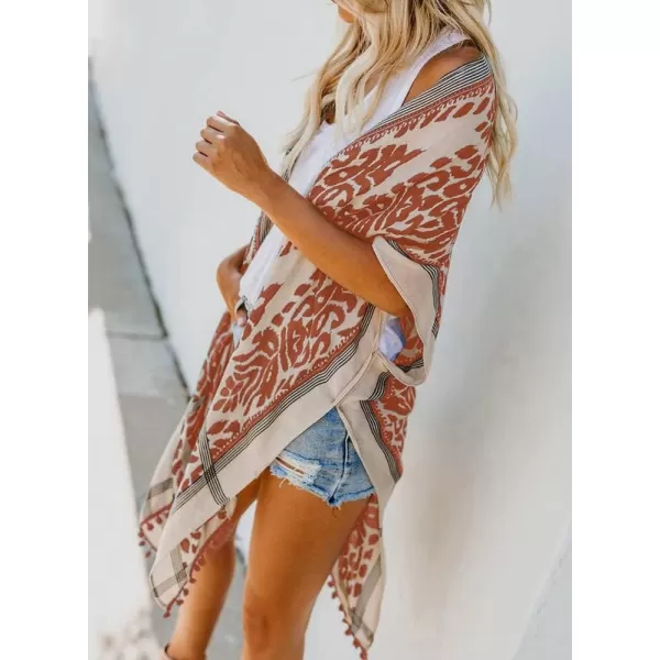 Dokotoo Womens 2024 Summer Beach Hawaiian Vacation Long Kimono Cardigans Swimsuits Cover ups