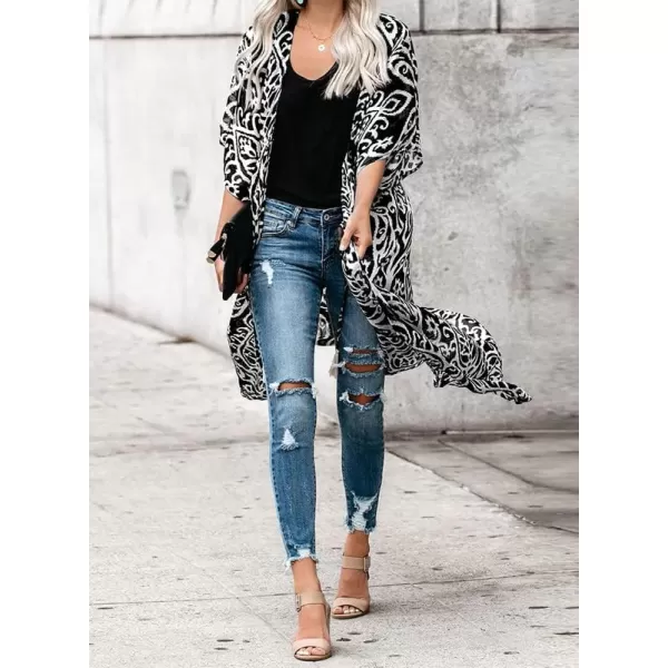 Dokotoo Womens 2024 Summer Beach Hawaiian Vacation Long Kimono Cardigans Swimsuits Cover ups