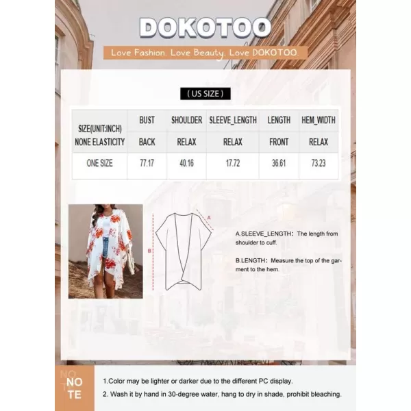 Dokotoo Womens 2024 Summer Beach Hawaiian Vacation Long Kimono Cardigans Swimsuits Cover ups