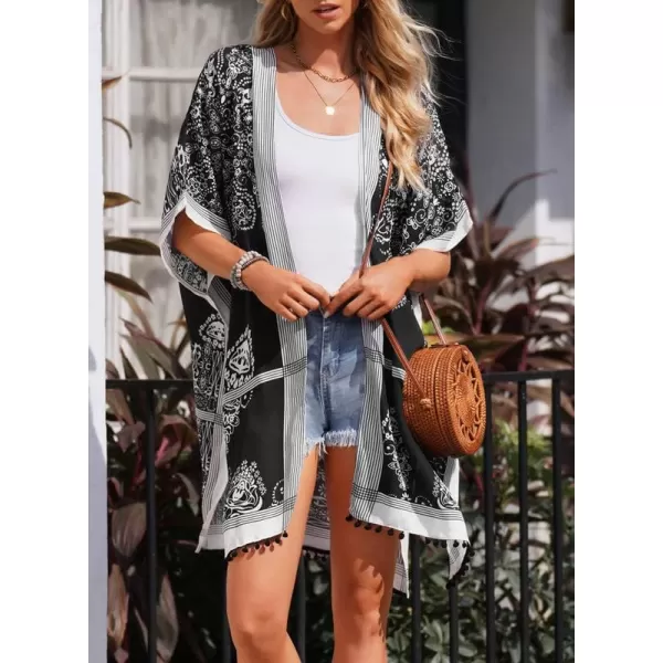 Dokotoo Womens 2024 Summer Beach Hawaiian Vacation Long Kimono Cardigans Swimsuits Cover ups