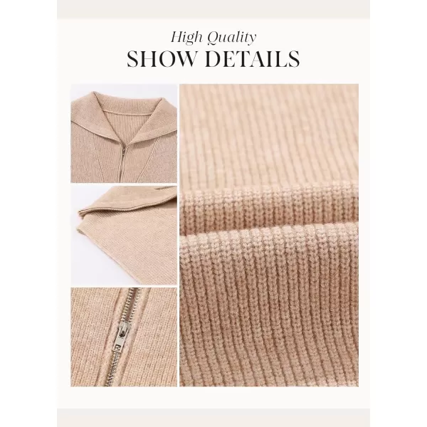 Dokotoo Women's Casual Sleeveless Half Zip Pullover Sweaters Solid V Neck Collar Ribbed Knitted Loose Sweaters