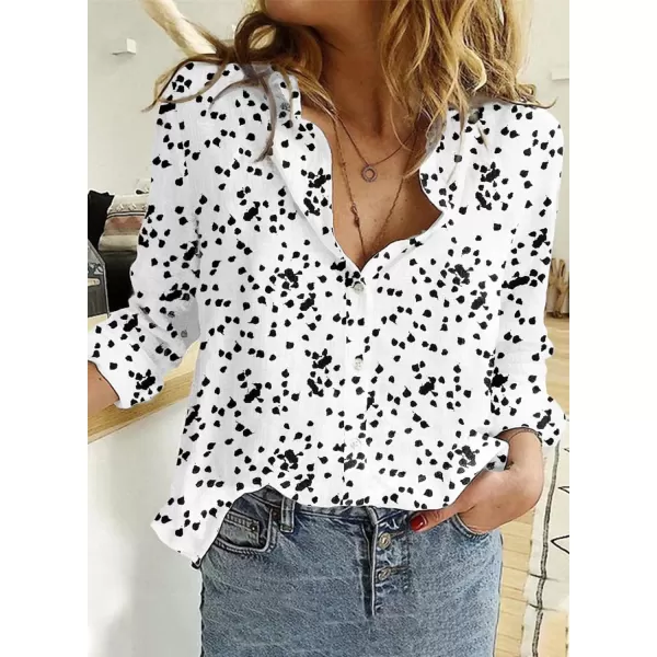 Dokotoo Women's Casual V Neck Alicia Floral Print Roll Up Long Sleeve Chiffon Button Down Blouses Bohemian Top Shirts