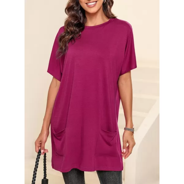 Dokotoo Womens Summer Casual Shirts Short Sleeve Tunic Tops with Pockets