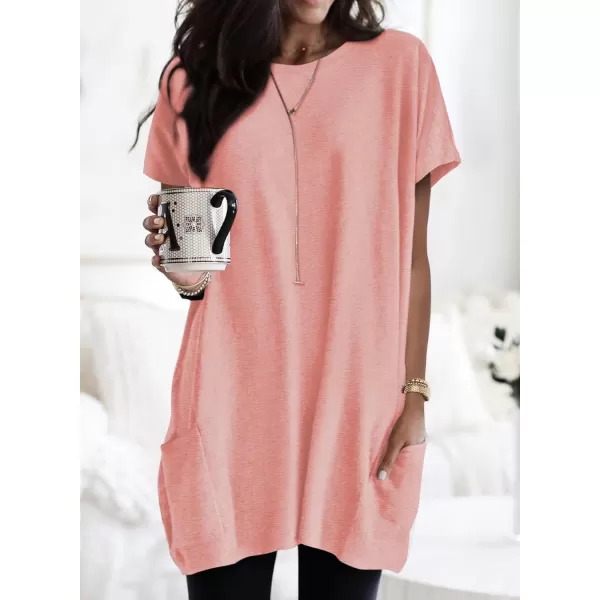 Dokotoo Womens Summer Casual Shirts Short Sleeve Tunic Tops with Pockets