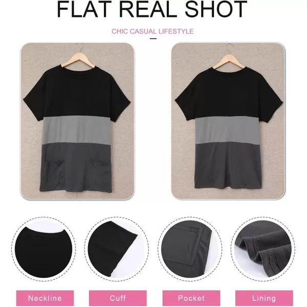 Dokotoo Womens Summer Casual Shirts Short Sleeve Tunic Tops with Pockets