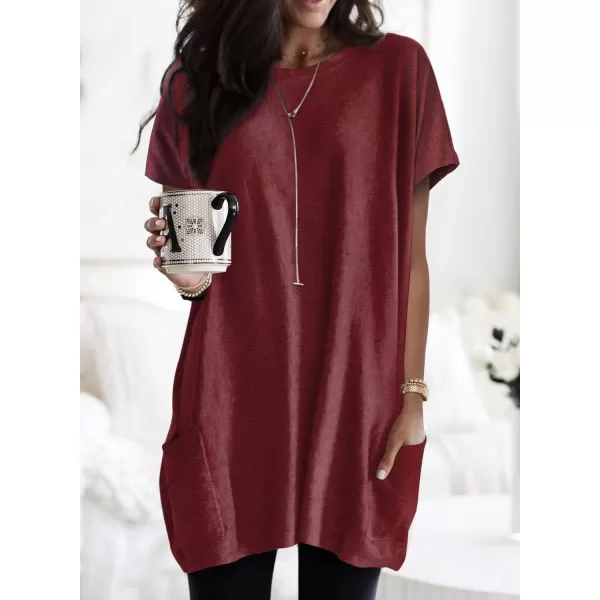 Dokotoo Womens Summer Casual Shirts Short Sleeve Tunic Tops with Pockets