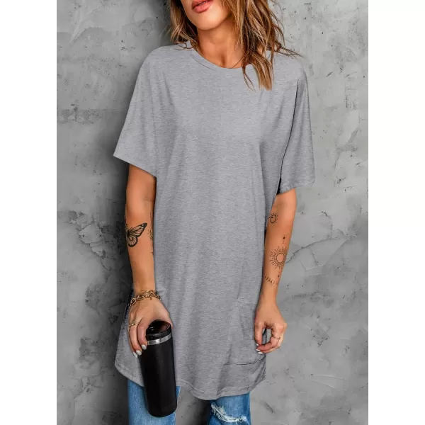 Dokotoo Womens Summer Casual Shirts Short Sleeve Tunic Tops with Pockets