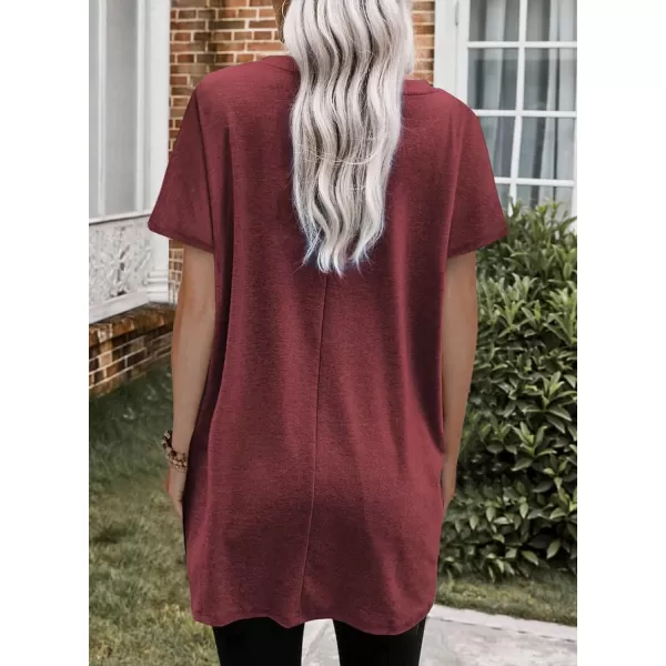 Dokotoo Womens Summer Casual Shirts Short Sleeve Tunic Tops with Pockets