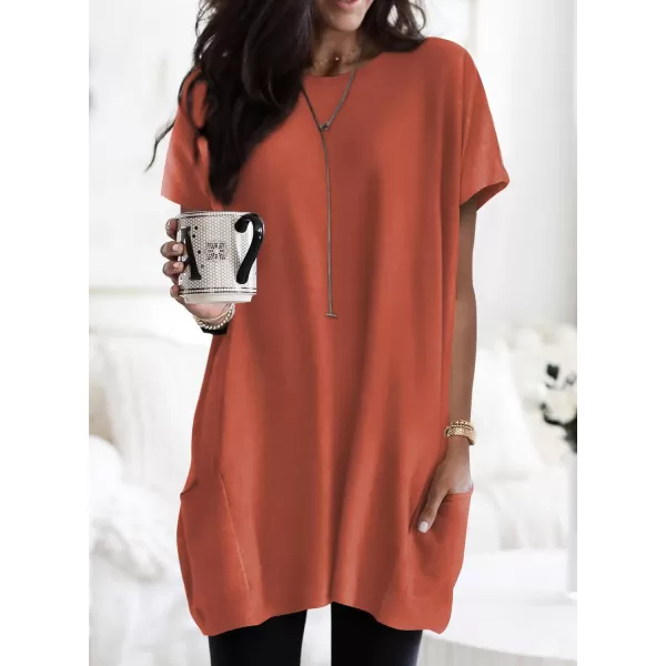 Dokotoo Womens Summer Casual Shirts Short Sleeve Tunic Tops with Pockets