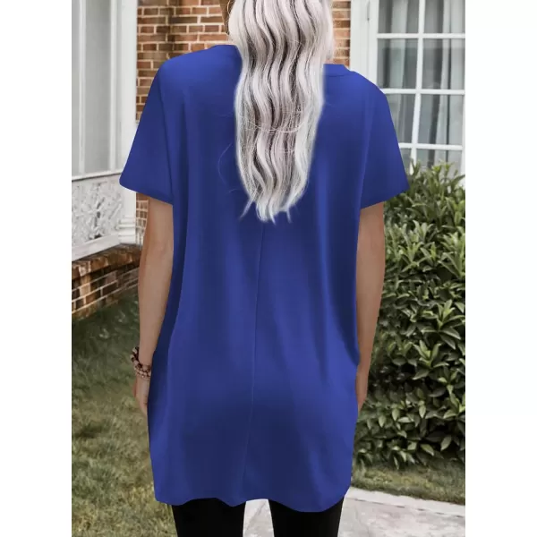 Dokotoo Womens Summer Casual Shirts Short Sleeve Tunic Tops with Pockets