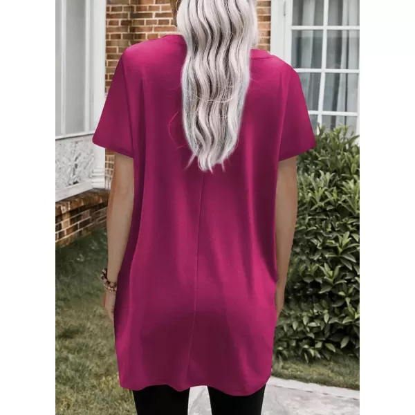 Dokotoo Womens Summer Casual Shirts Short Sleeve Tunic Tops with Pockets