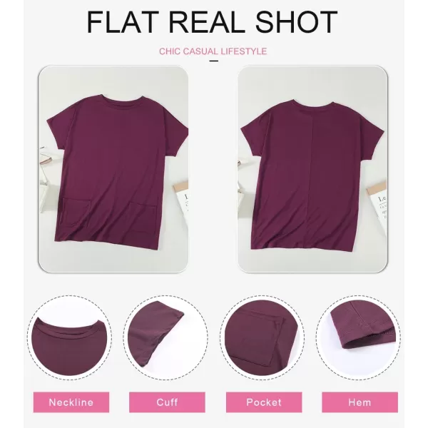 Dokotoo Womens Summer Casual Shirts Short Sleeve Tunic Tops with Pockets