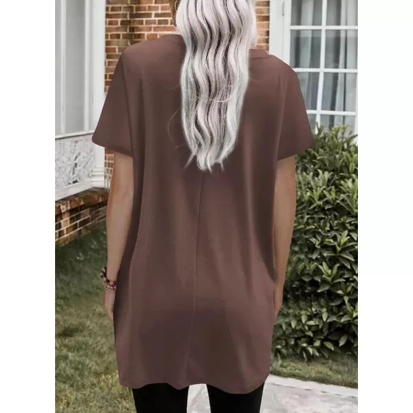 Dokotoo Womens Summer Casual Shirts Short Sleeve Tunic Tops with Pockets