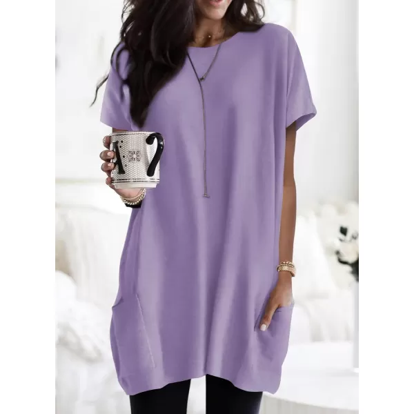 Dokotoo Womens Summer Casual Shirts Short Sleeve Tunic Tops with Pockets