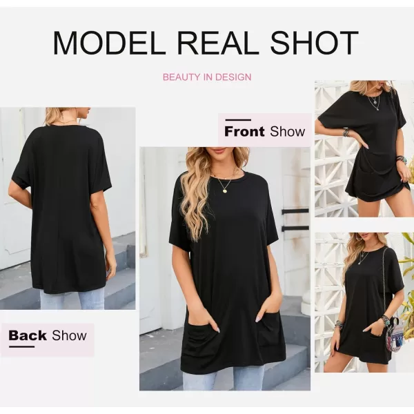 Dokotoo Womens Summer Casual Shirts Short Sleeve Tunic Tops with Pockets