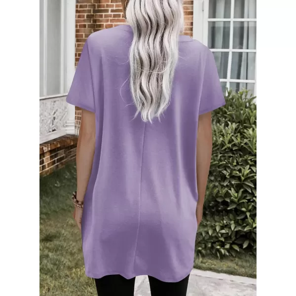 Dokotoo Womens Summer Casual Shirts Short Sleeve Tunic Tops with Pockets