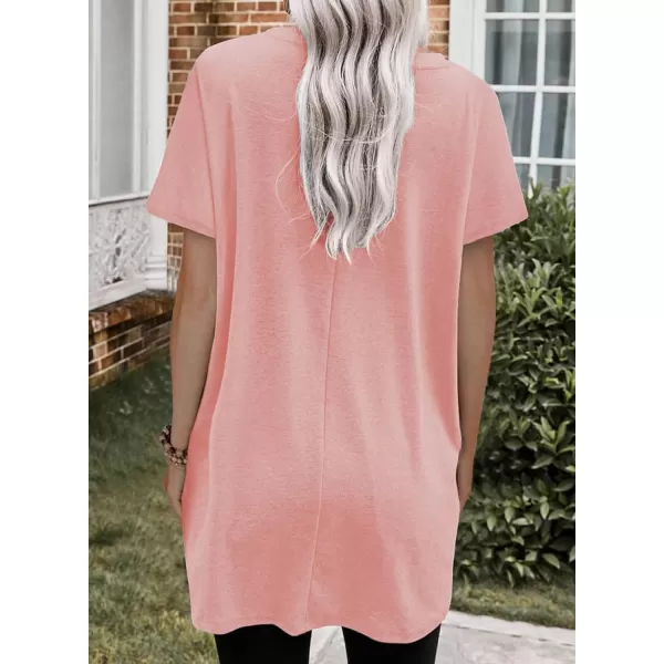 Dokotoo Womens Summer Casual Shirts Short Sleeve Tunic Tops with Pockets
