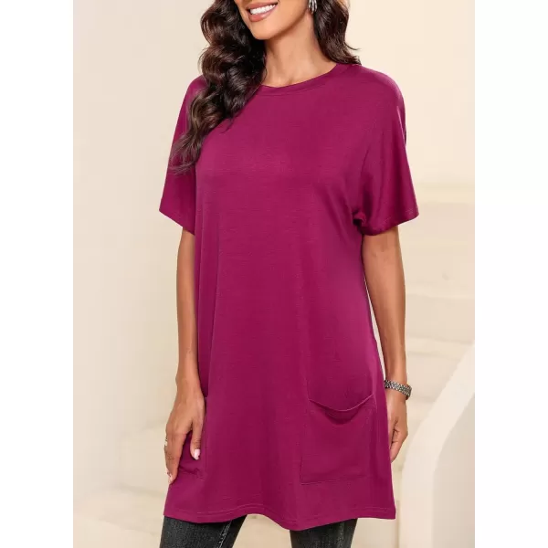 Dokotoo Womens Summer Casual Shirts Short Sleeve Tunic Tops with Pockets