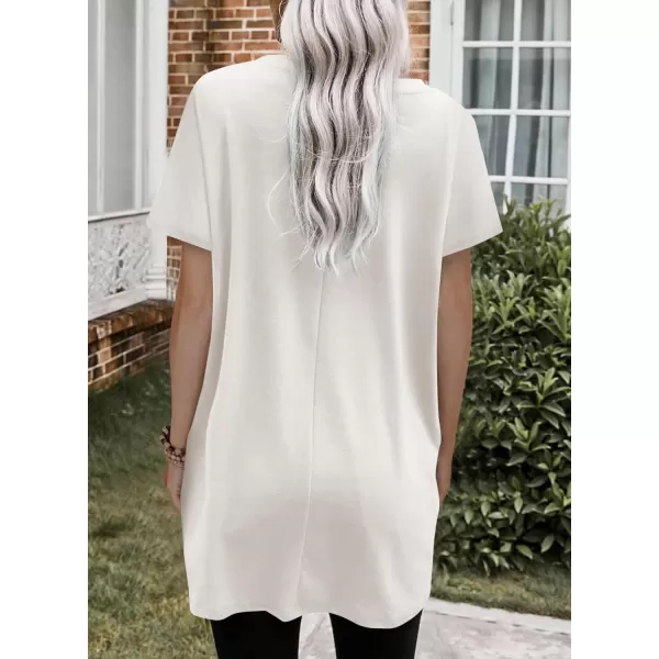 Dokotoo Womens Summer Casual Shirts Short Sleeve Tunic Tops with Pockets