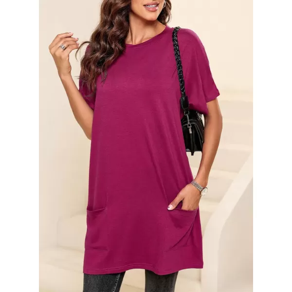 Dokotoo Womens Summer Casual Shirts Short Sleeve Tunic Tops with Pockets