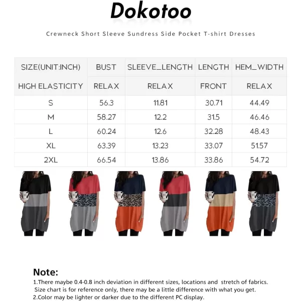 Dokotoo Womens Summer Casual Shirts Short Sleeve Tunic Tops with Pockets